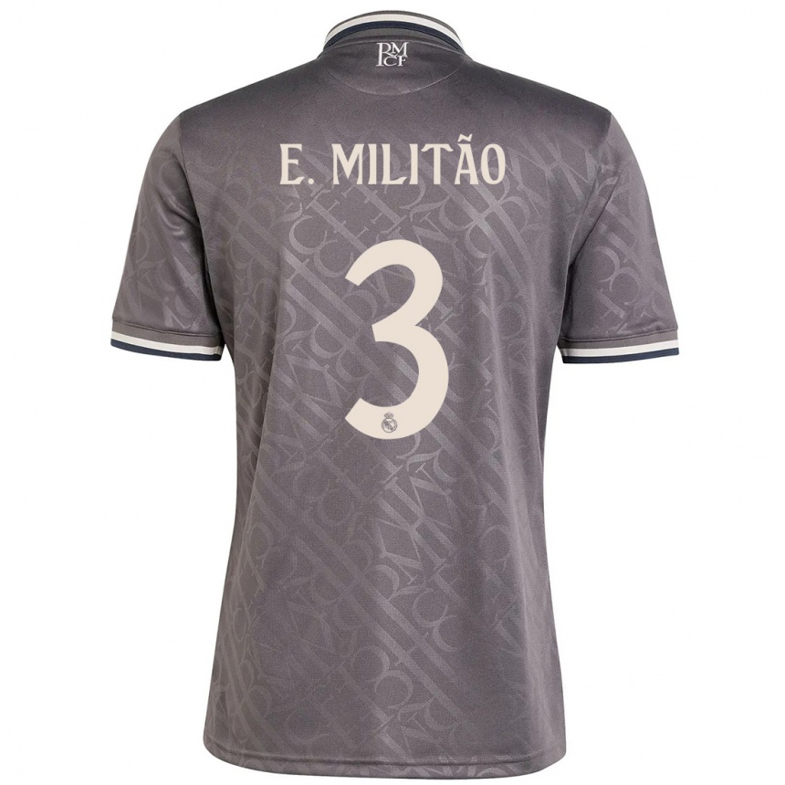 Enfant Football Maillot Eder Militao #3 Anthracite Troisieme 2024/25