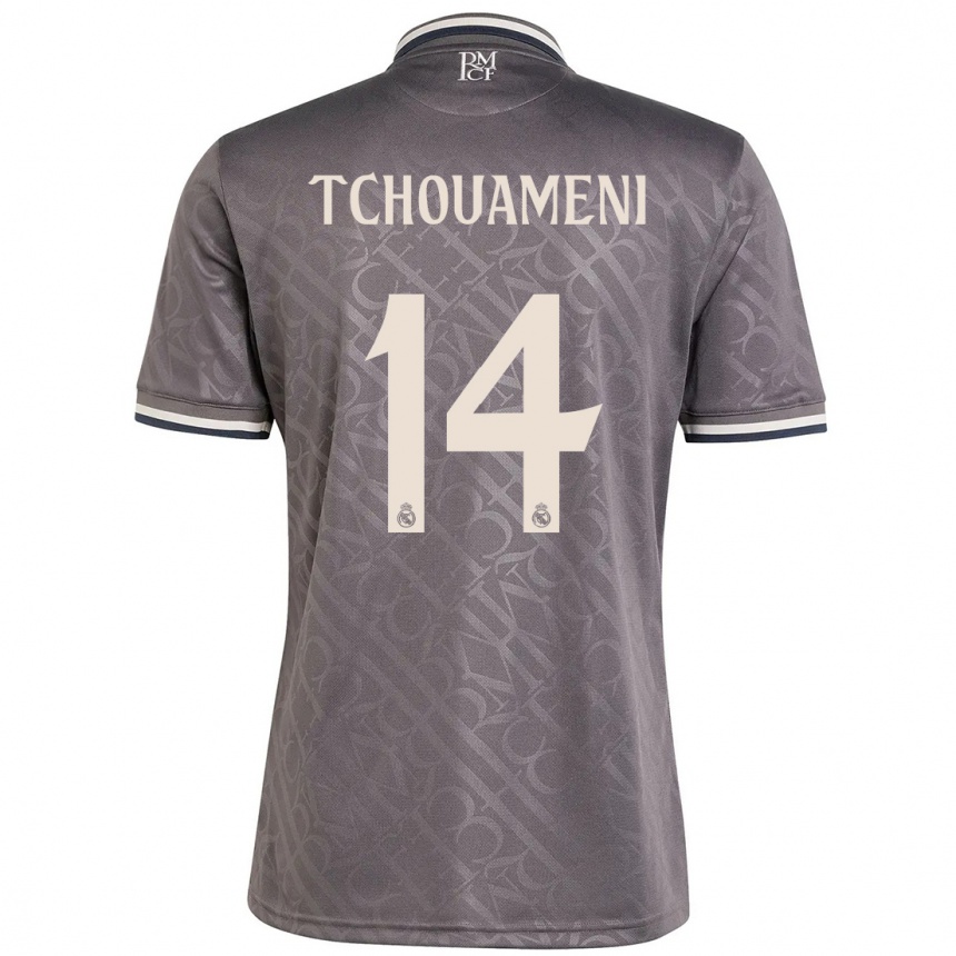 Enfant Football Maillot Aurelien Tchouameni #14 Anthracite Troisieme 2024/25