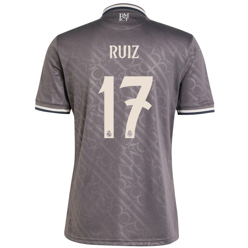 Enfant Football Maillot David Ruiz #17 Anthracite Troisieme 2024/25