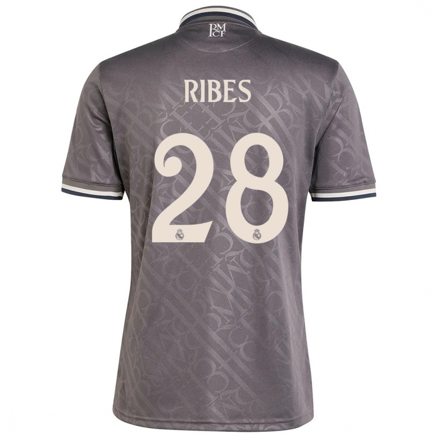 Enfant Football Maillot Kike Ribes #28 Anthracite Troisieme 2024/25