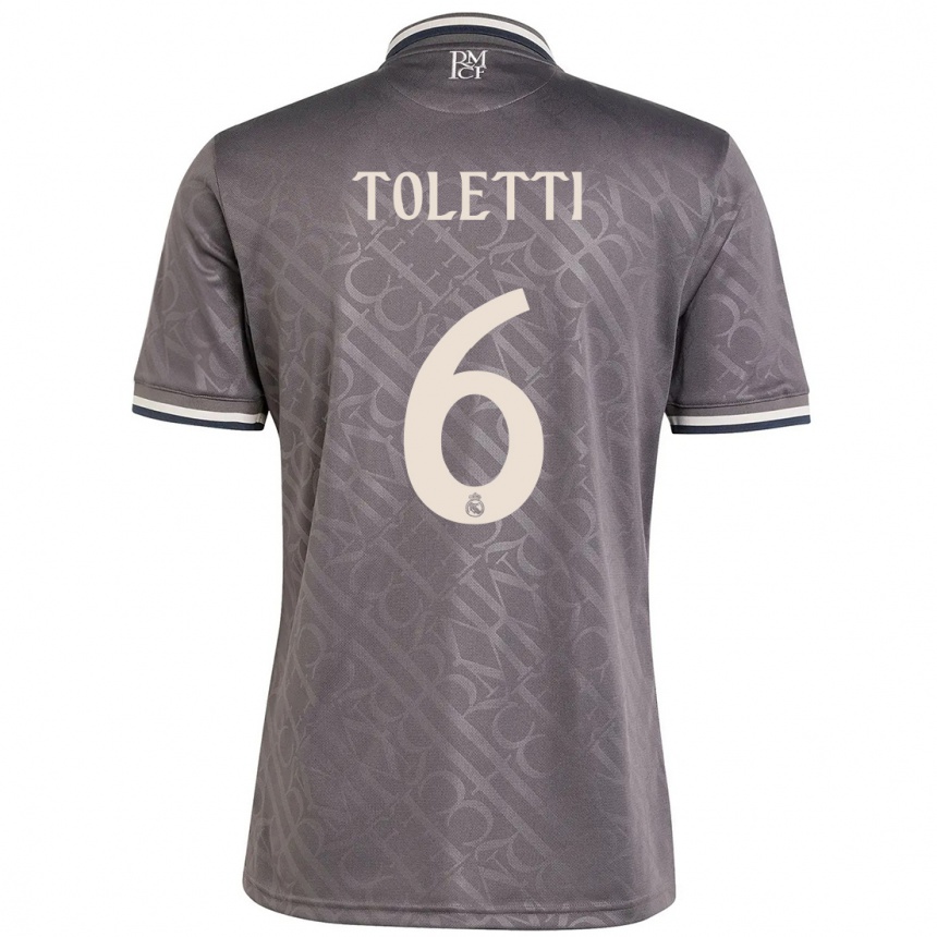 Enfant Football Maillot Sandie Toletti #6 Anthracite Troisieme 2024/25