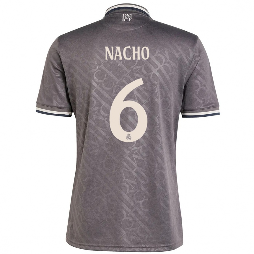 Enfant Football Maillot Nacho Fernandez #6 Anthracite Troisieme 2024/25