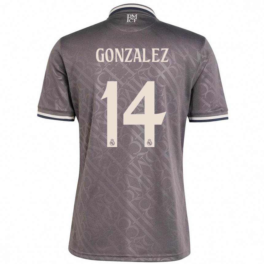 Enfant Football Maillot David González #14 Anthracite Troisieme 2024/25