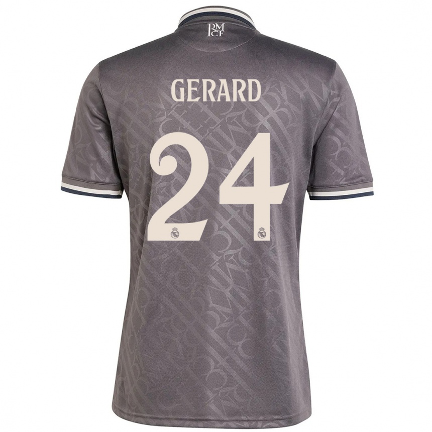 Enfant Football Maillot Meline Gerard #24 Anthracite Troisieme 2024/25