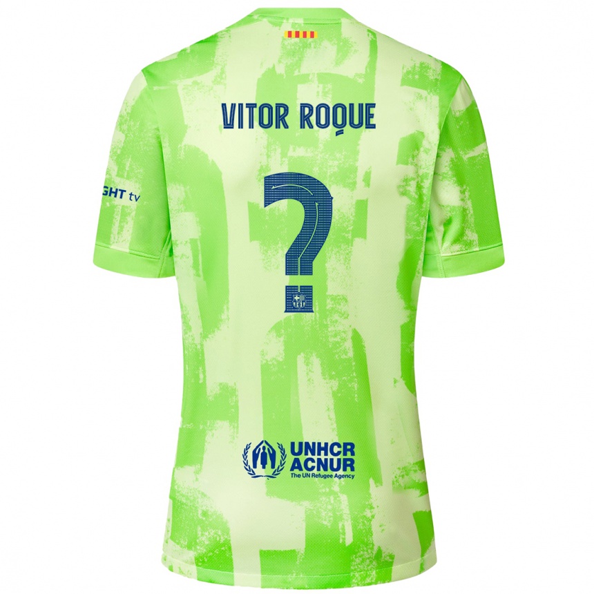 Enfant Football Maillot Vitor Roque #8 Citron Vert Troisieme 2024/25