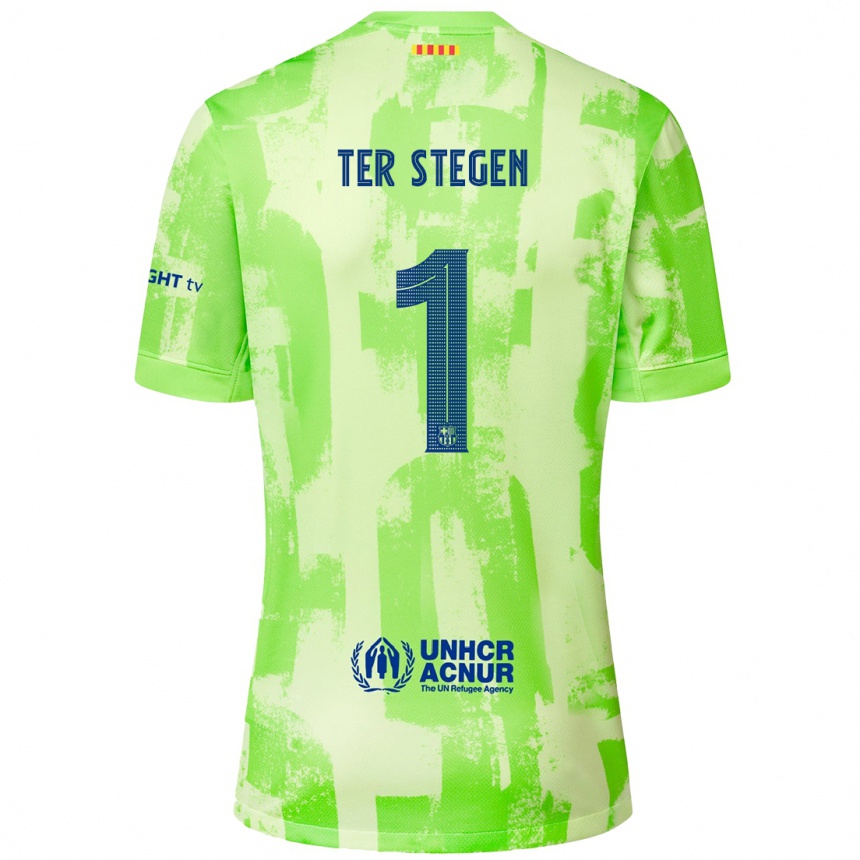 Enfant Football Maillot Marc-Andre Ter Stegen #1 Citron Vert Troisieme 2024/25