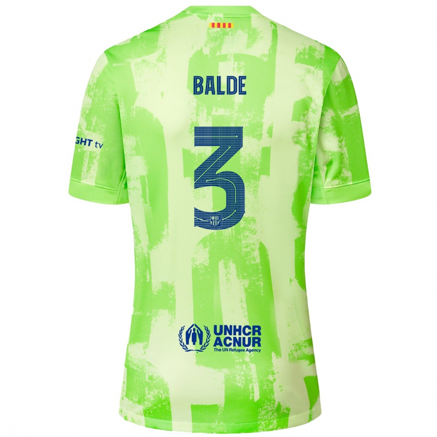 Enfant Football Maillot Alejandro Balde #3 Citron Vert Troisieme 2024/25