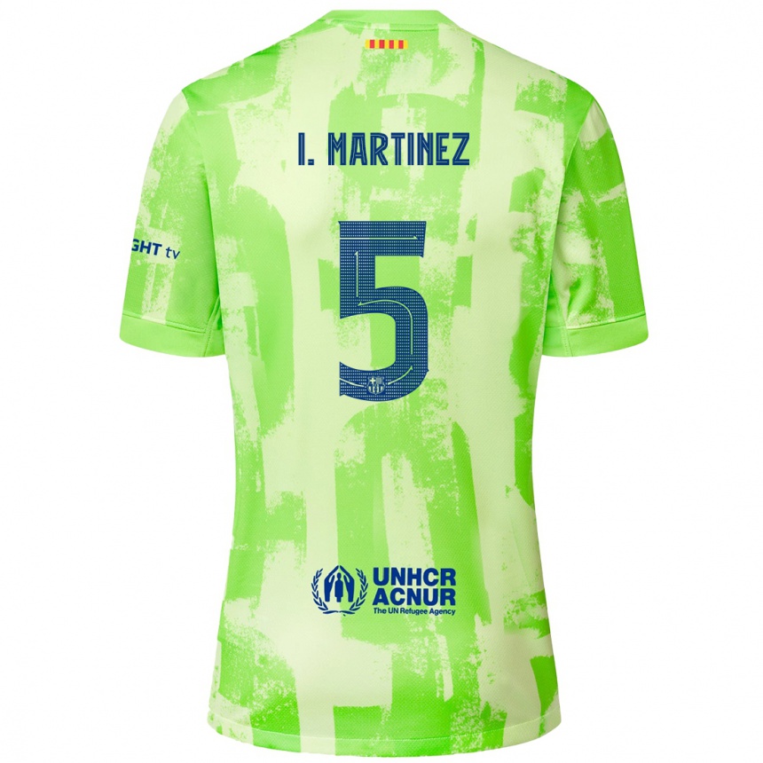 Enfant Football Maillot Iñigo Martínez #5 Citron Vert Troisieme 2024/25