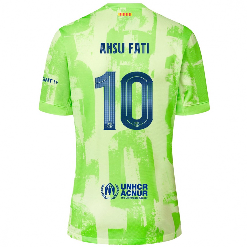 Enfant Football Maillot Ansu Fati #10 Citron Vert Troisieme 2024/25