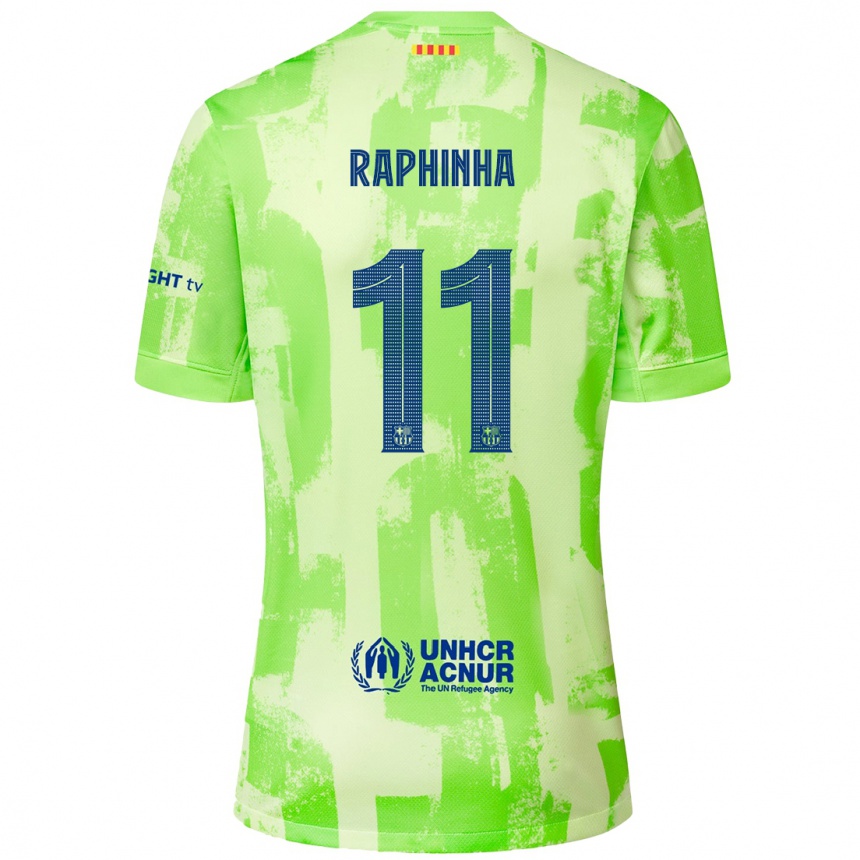 Enfant Football Maillot Raphinha #11 Citron Vert Troisieme 2024/25