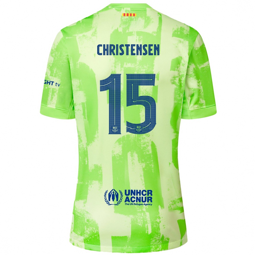 Enfant Football Maillot Andreas Christensen #15 Citron Vert Troisieme 2024/25