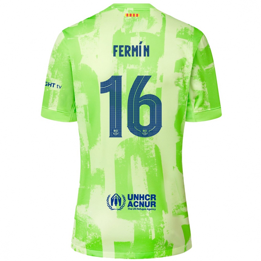 Enfant Football Maillot Fermin Lopez #16 Citron Vert Troisieme 2024/25