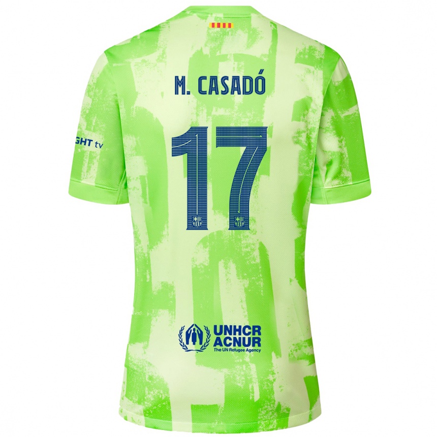 Enfant Football Maillot Marc Casado #17 Citron Vert Troisieme 2024/25