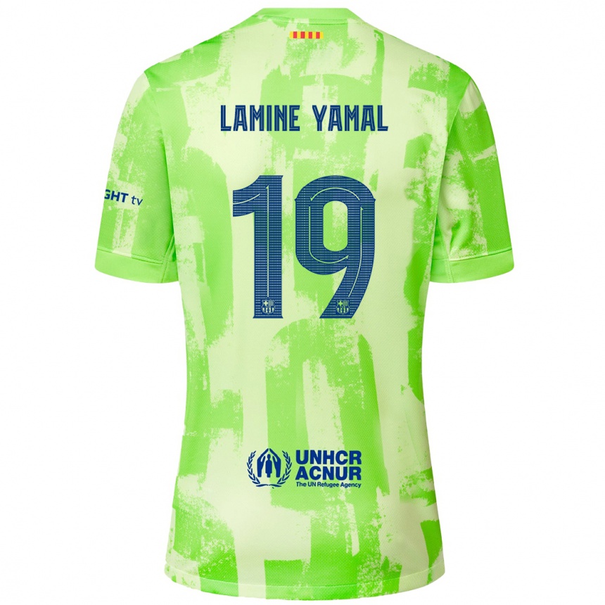 Enfant Football Maillot Lamine Yamal #19 Citron Vert Troisieme 2024/25