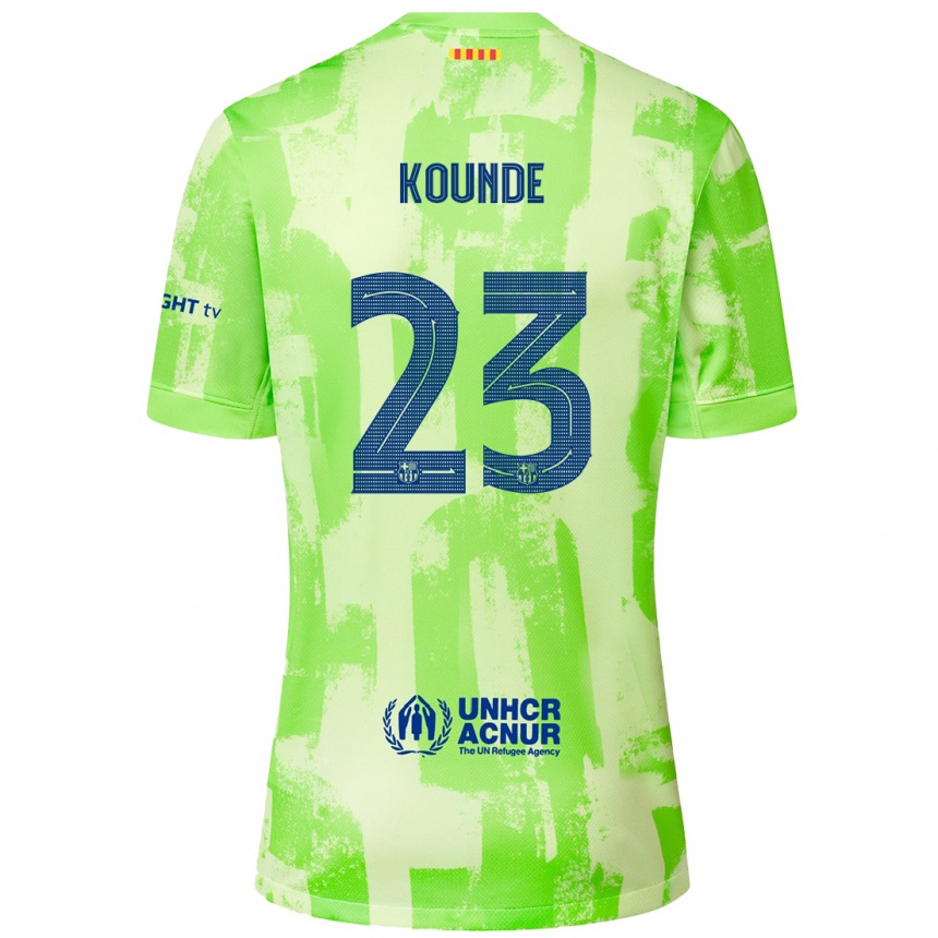 Enfant Football Maillot Jules Kounde #23 Citron Vert Troisieme 2024/25