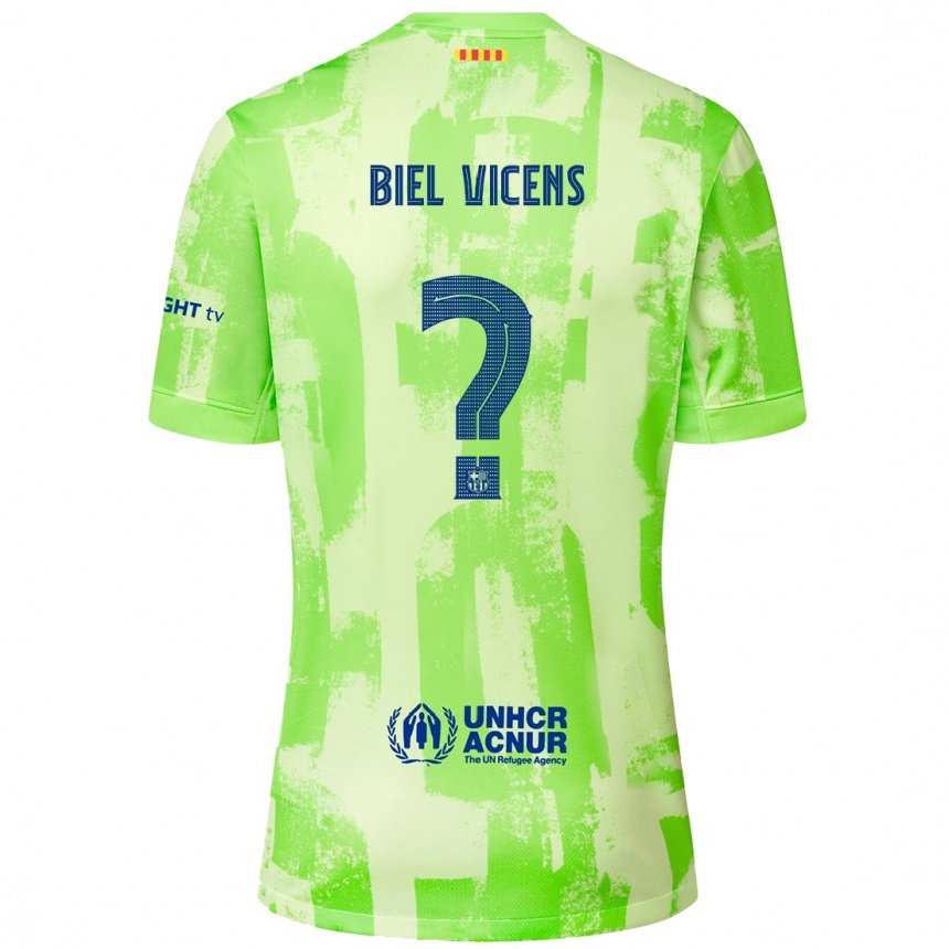 Enfant Football Maillot Biel Vicens #0 Citron Vert Troisieme 2024/25