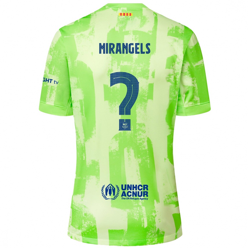 Enfant Football Maillot Xavi Miràngels #0 Citron Vert Troisieme 2024/25