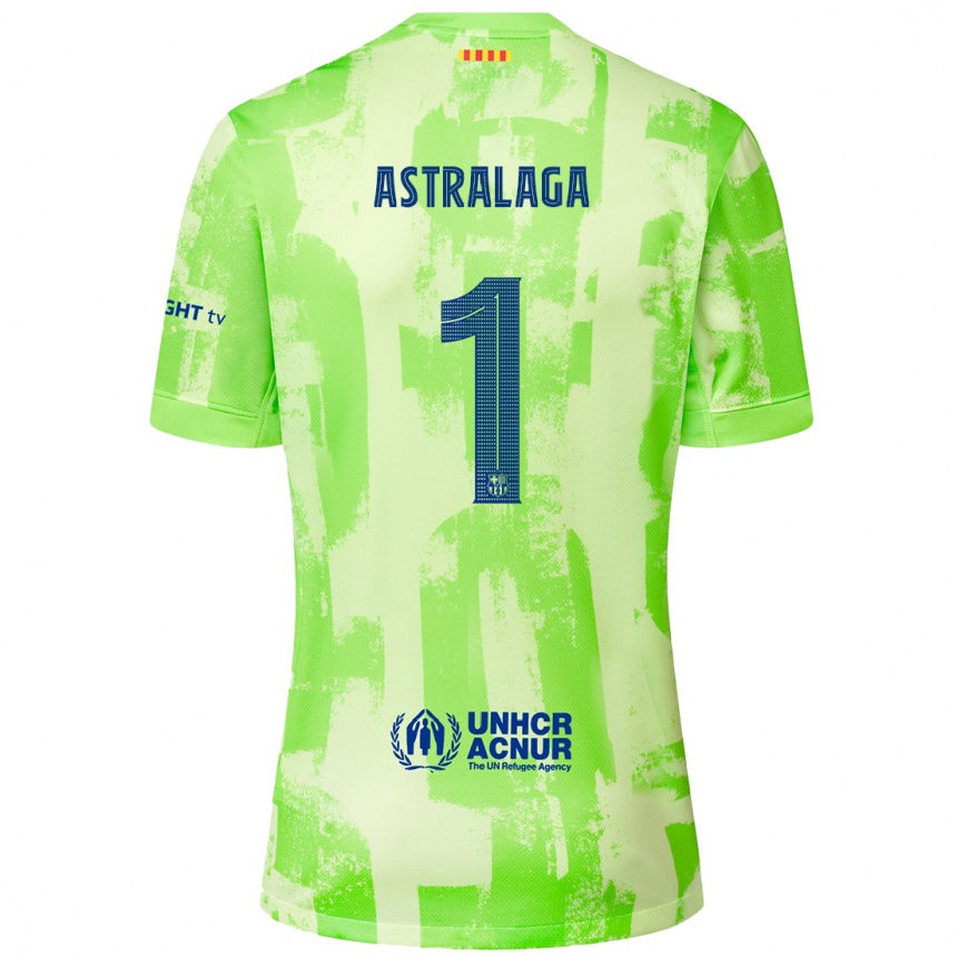 Enfant Football Maillot Ander Astralaga #1 Citron Vert Troisieme 2024/25