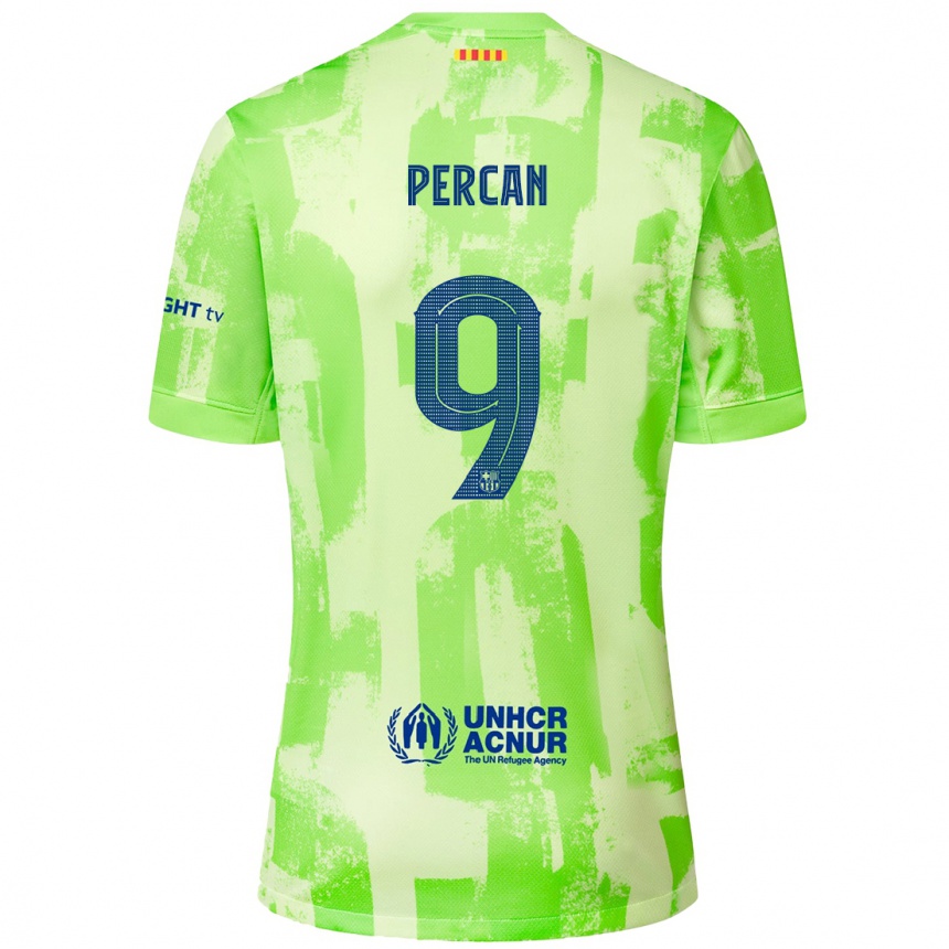 Enfant Football Maillot Diego Percan #9 Citron Vert Troisieme 2024/25