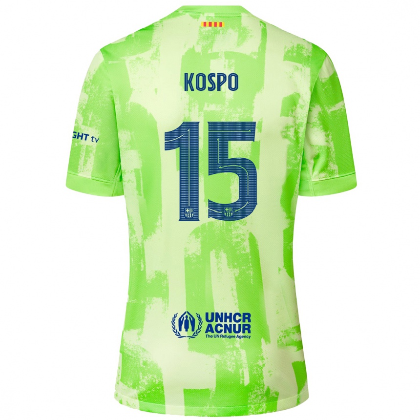 Enfant Football Maillot Eman Kospo #15 Citron Vert Troisieme 2024/25