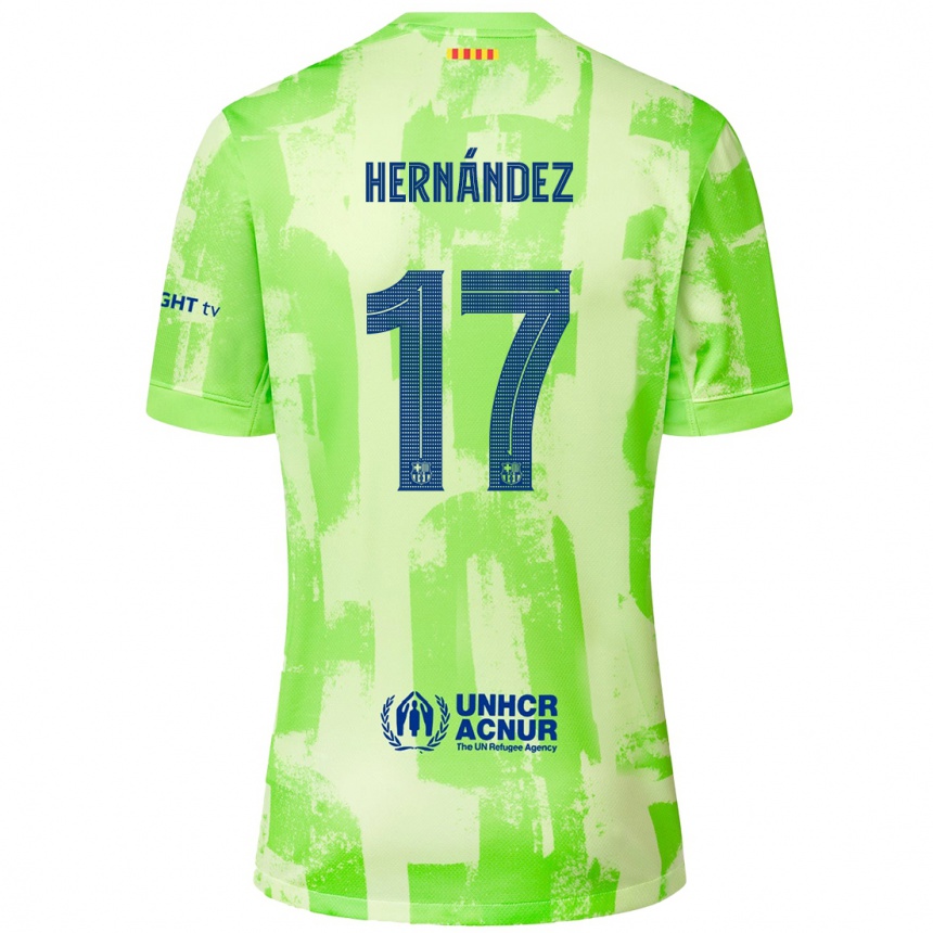 Enfant Football Maillot Juan Hernández #17 Citron Vert Troisieme 2024/25