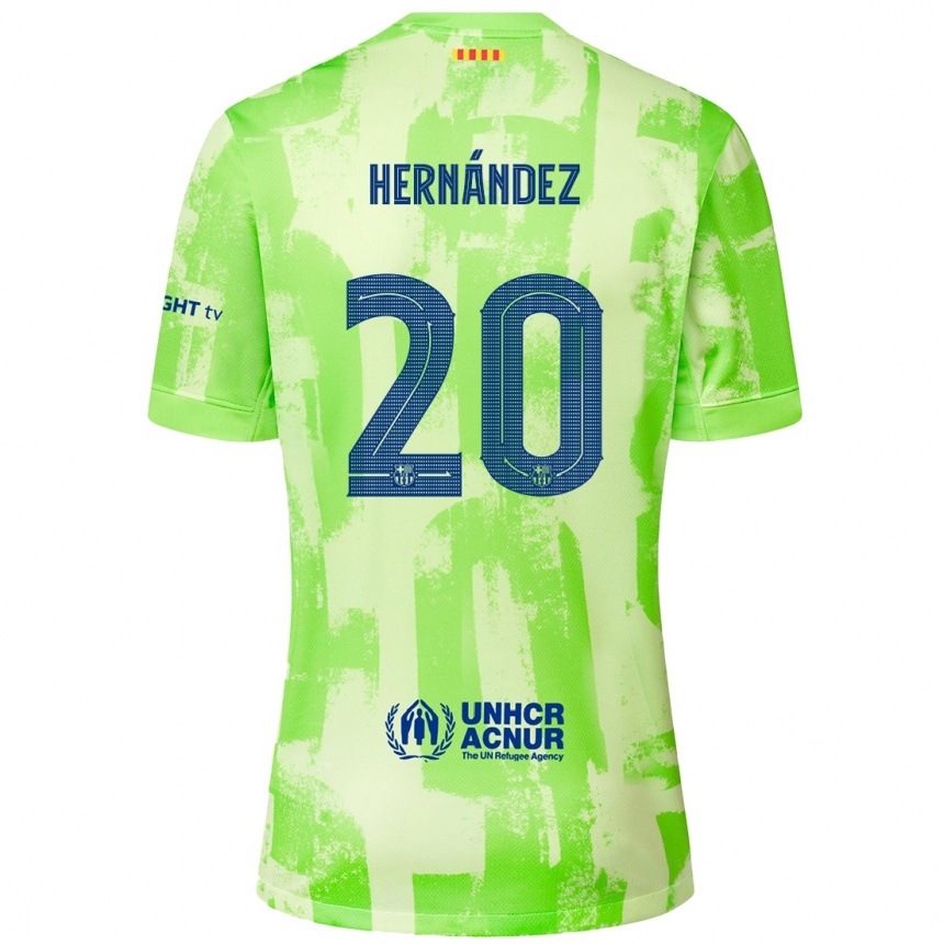 Enfant Football Maillot Unai Hernández #20 Citron Vert Troisieme 2024/25