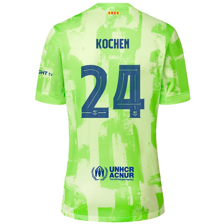 Enfant Football Maillot Diego Kochen #24 Citron Vert Troisieme 2024/25