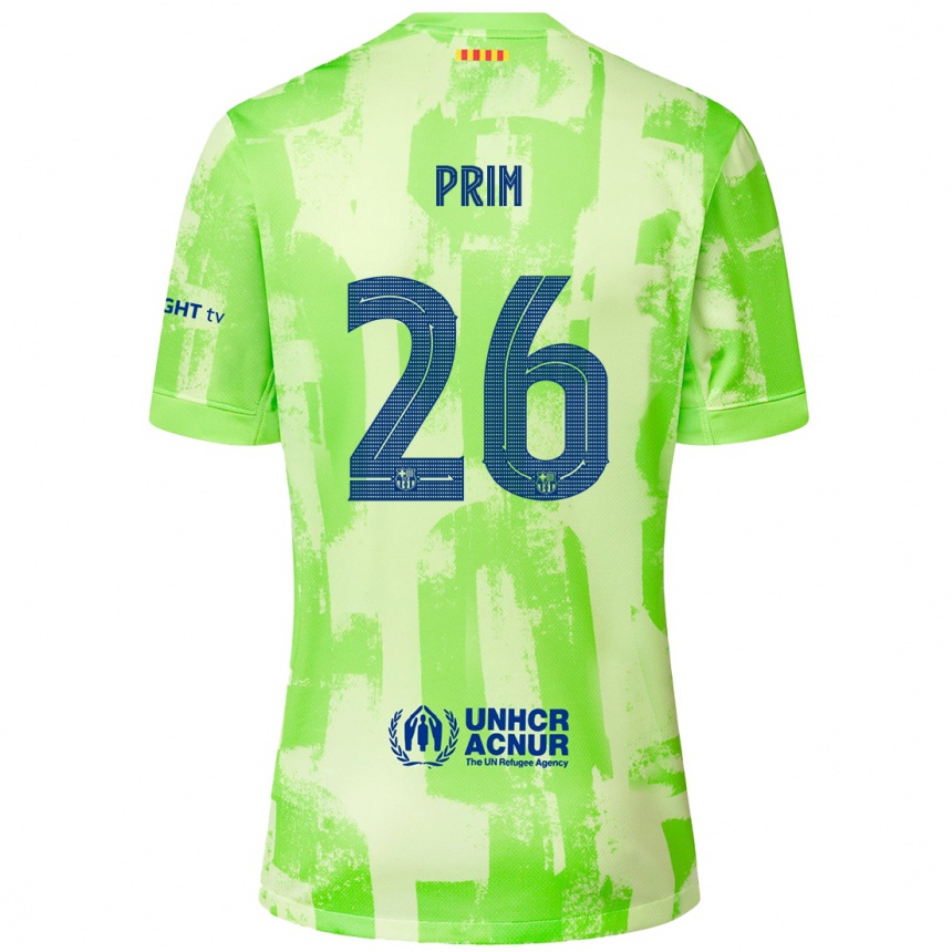 Enfant Football Maillot Pau Prim #26 Citron Vert Troisieme 2024/25