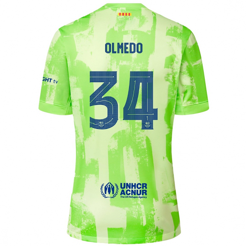 Enfant Football Maillot Alexis Olmedo #34 Citron Vert Troisieme 2024/25