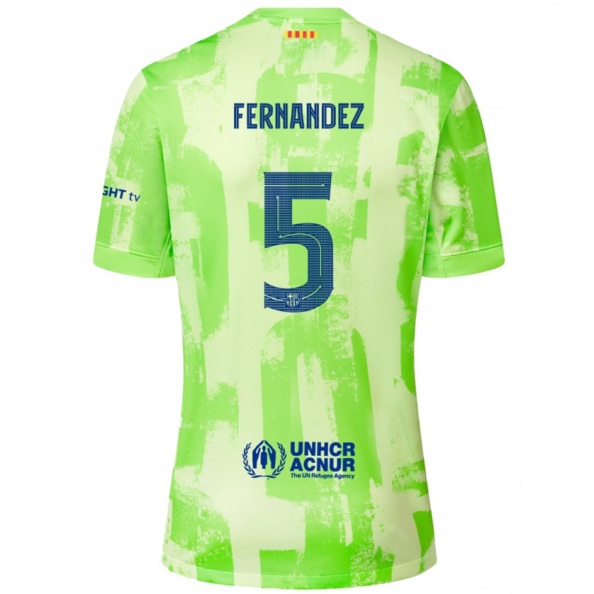 Enfant Football Maillot Jana Fernández #5 Citron Vert Troisieme 2024/25