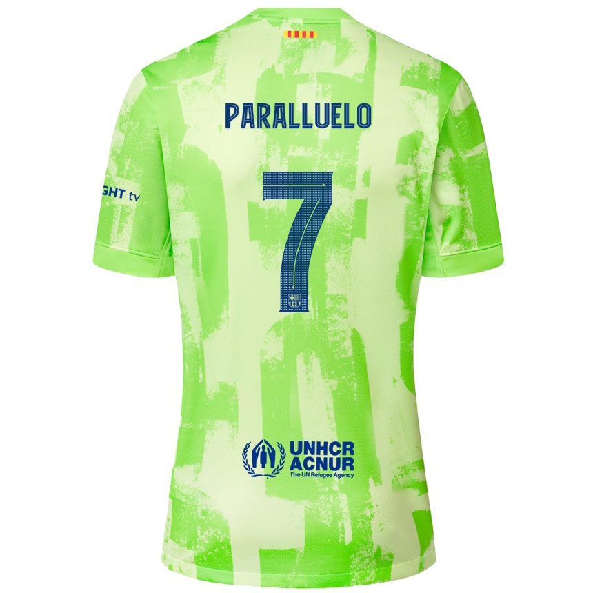 Enfant Football Maillot Salma Paralluelo #7 Citron Vert Troisieme 2024/25