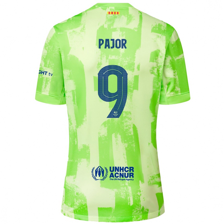 Enfant Football Maillot Ewa Pajor #9 Citron Vert Troisieme 2024/25