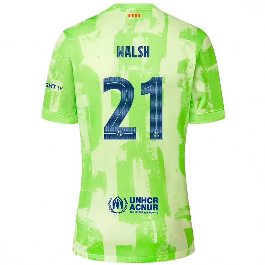 Enfant Football Maillot Keira Walsh #21 Citron Vert Troisieme 2024/25