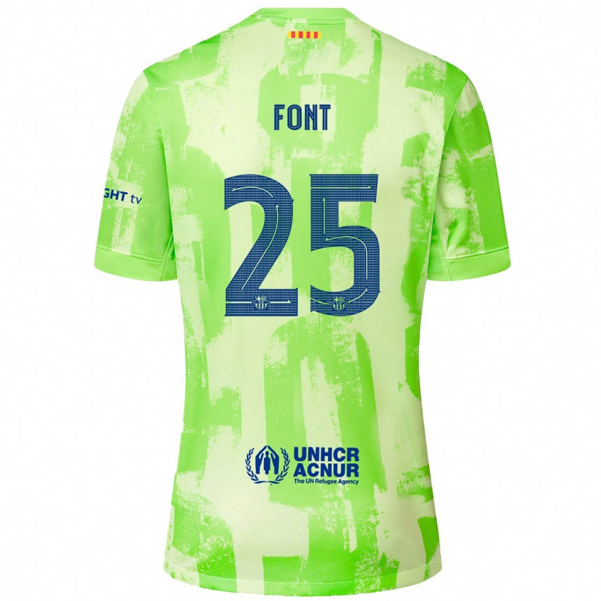 Enfant Football Maillot Gemma Font #25 Citron Vert Troisieme 2024/25