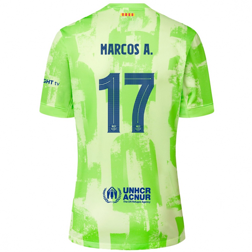 Enfant Football Maillot Marcos Alonso #17 Citron Vert Troisieme 2024/25