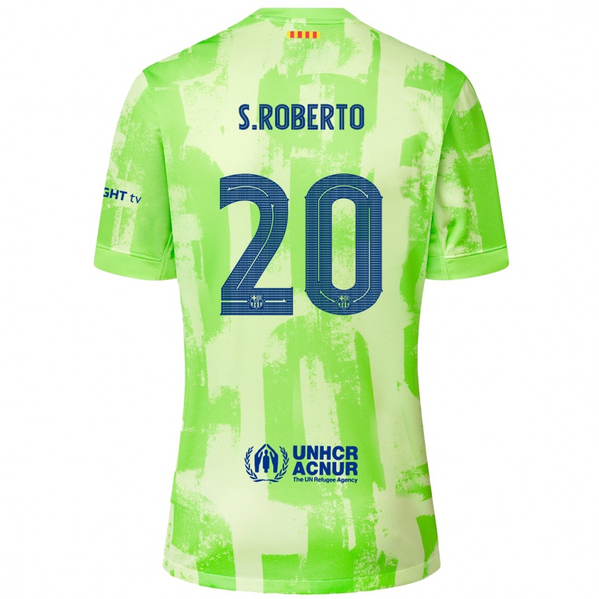 Enfant Football Maillot Sergi Roberto #20 Citron Vert Troisieme 2024/25