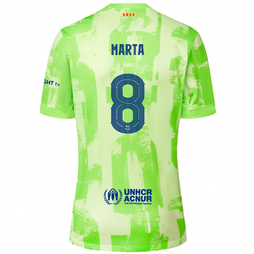 Enfant Football Maillot Marta Torrejon #8 Citron Vert Troisieme 2024/25