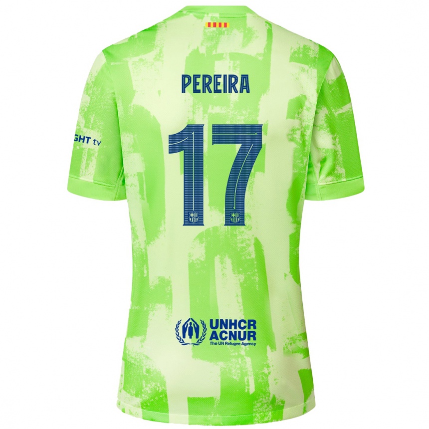 Enfant Football Maillot Andrea Pereira #17 Citron Vert Troisieme 2024/25