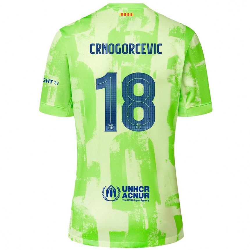 Enfant Football Maillot Ana-Maria Crnogorcevic #18 Citron Vert Troisieme 2024/25