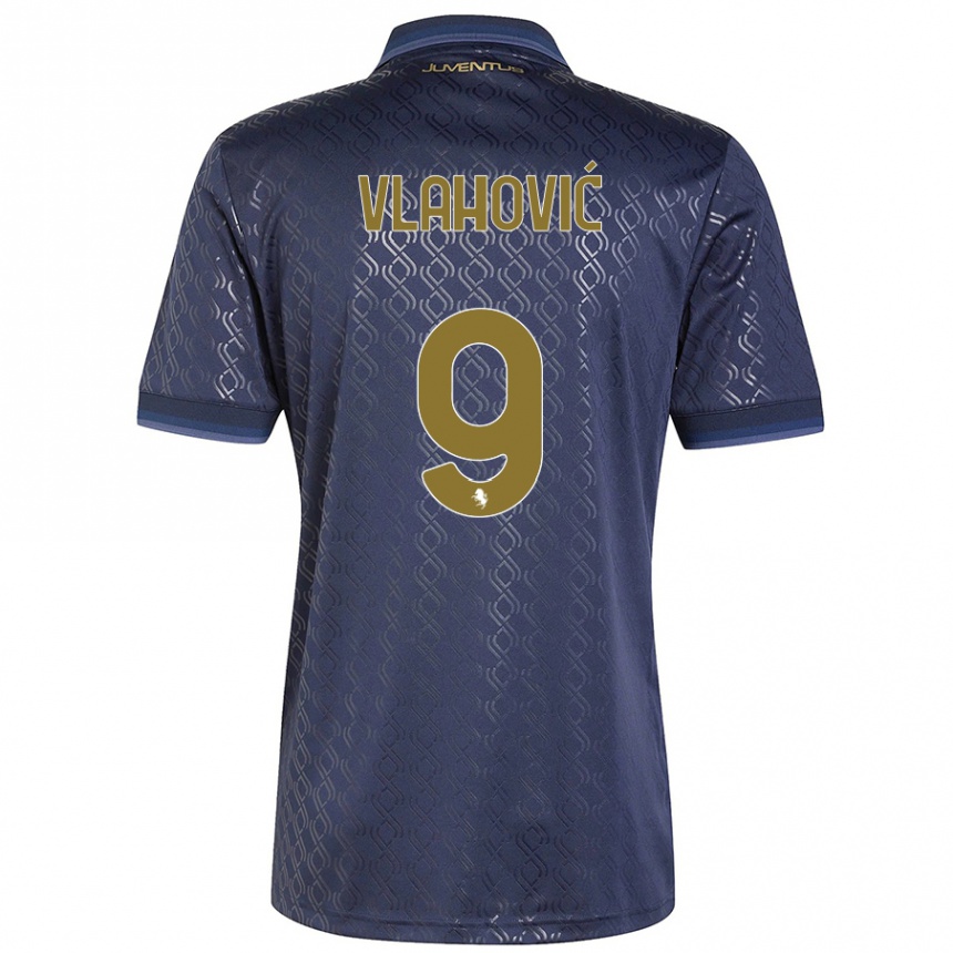 Enfant Football Maillot Dusan Vlahovic #9 Bleu Marine Troisieme 2024/25