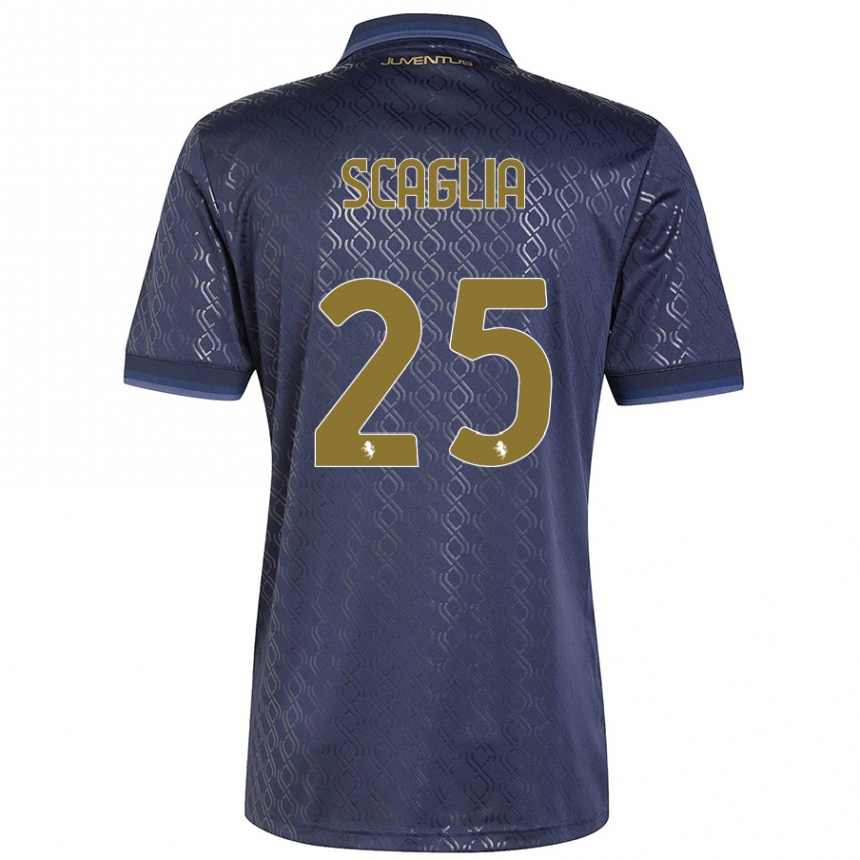 Enfant Football Maillot Simone Scaglia #25 Bleu Marine Troisieme 2024/25