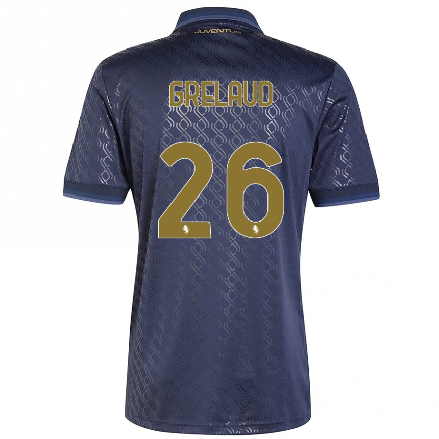 Enfant Football Maillot Josue Grelaud #26 Bleu Marine Troisieme 2024/25