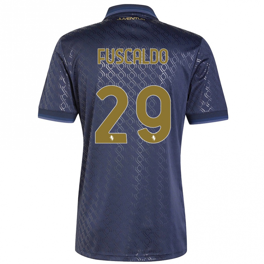 Enfant Football Maillot Matteo Fuscaldo #29 Bleu Marine Troisieme 2024/25