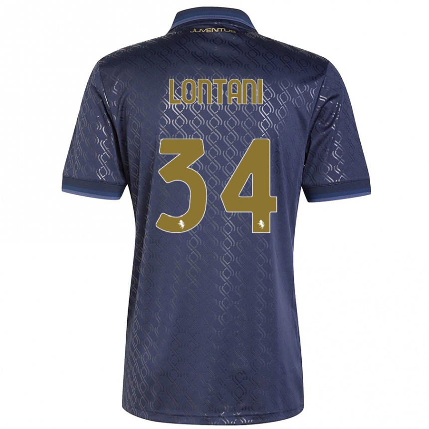 Enfant Football Maillot Matteo Lontani #34 Bleu Marine Troisieme 2024/25