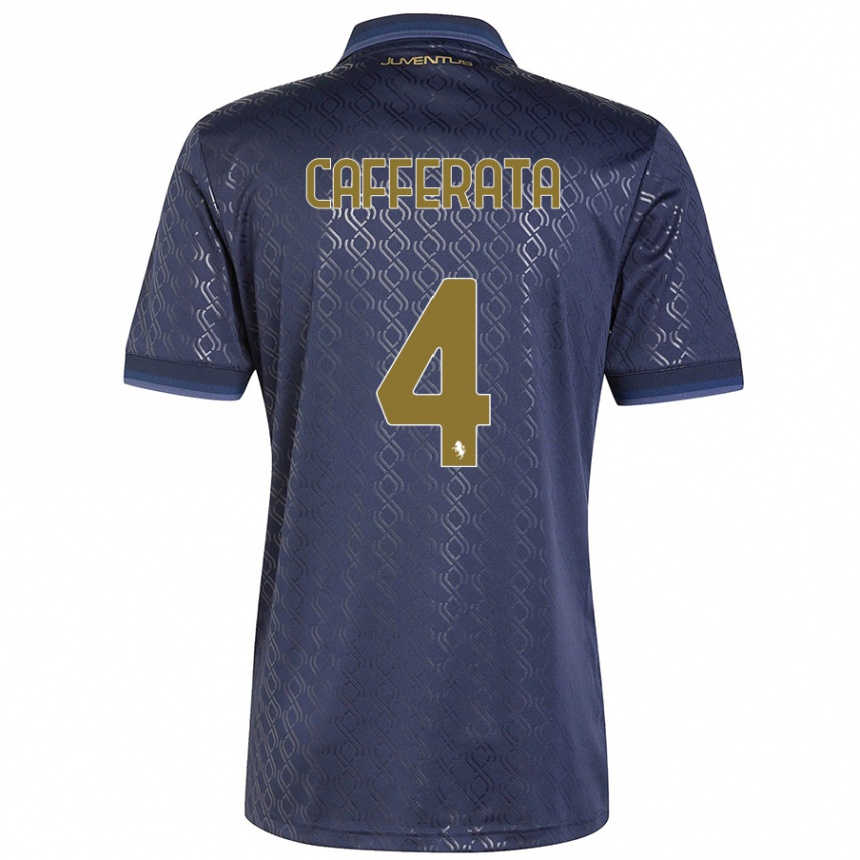 Enfant Football Maillot Federica Cafferata #4 Bleu Marine Troisieme 2024/25