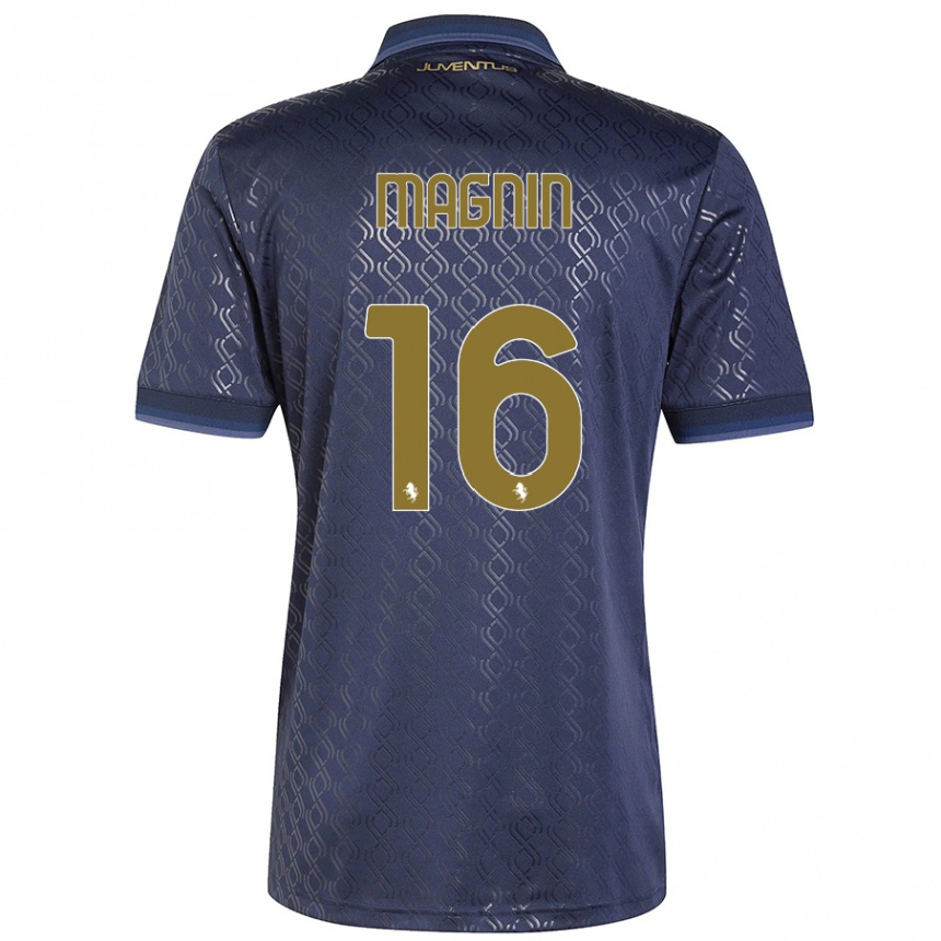 Enfant Football Maillot Pauline Peyraud-Magnin #16 Bleu Marine Troisieme 2024/25