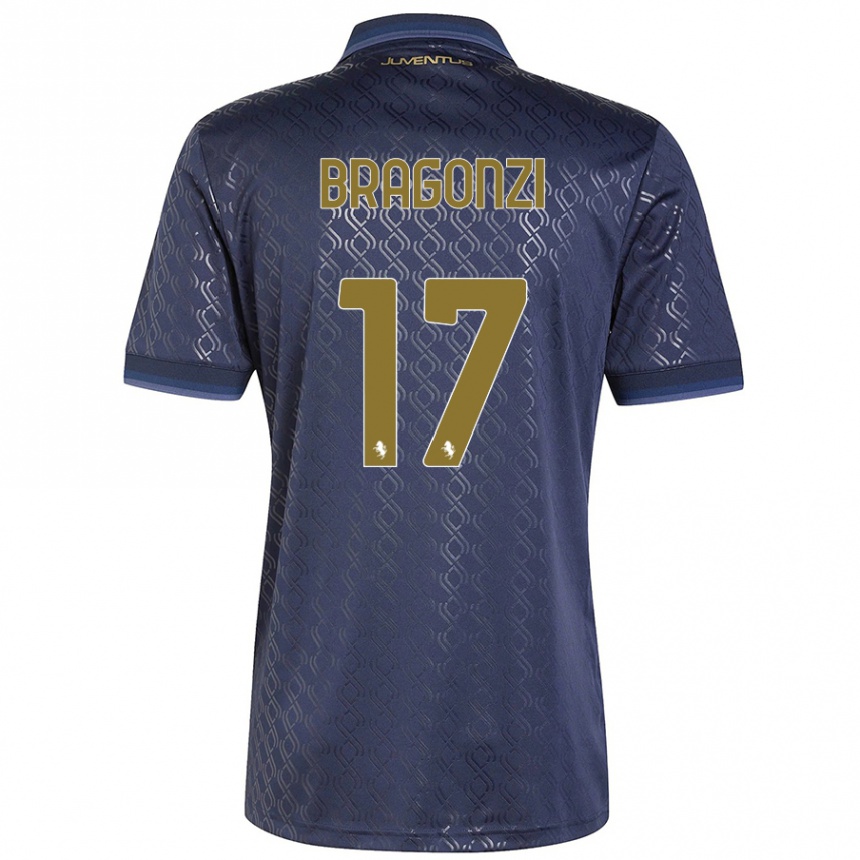 Enfant Football Maillot Asia Bragonzi #17 Bleu Marine Troisieme 2024/25