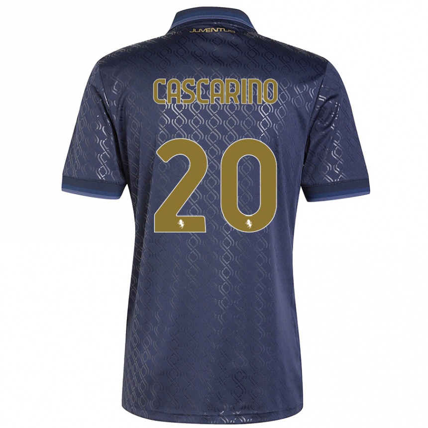 Enfant Football Maillot Estelle Cascarino #20 Bleu Marine Troisieme 2024/25