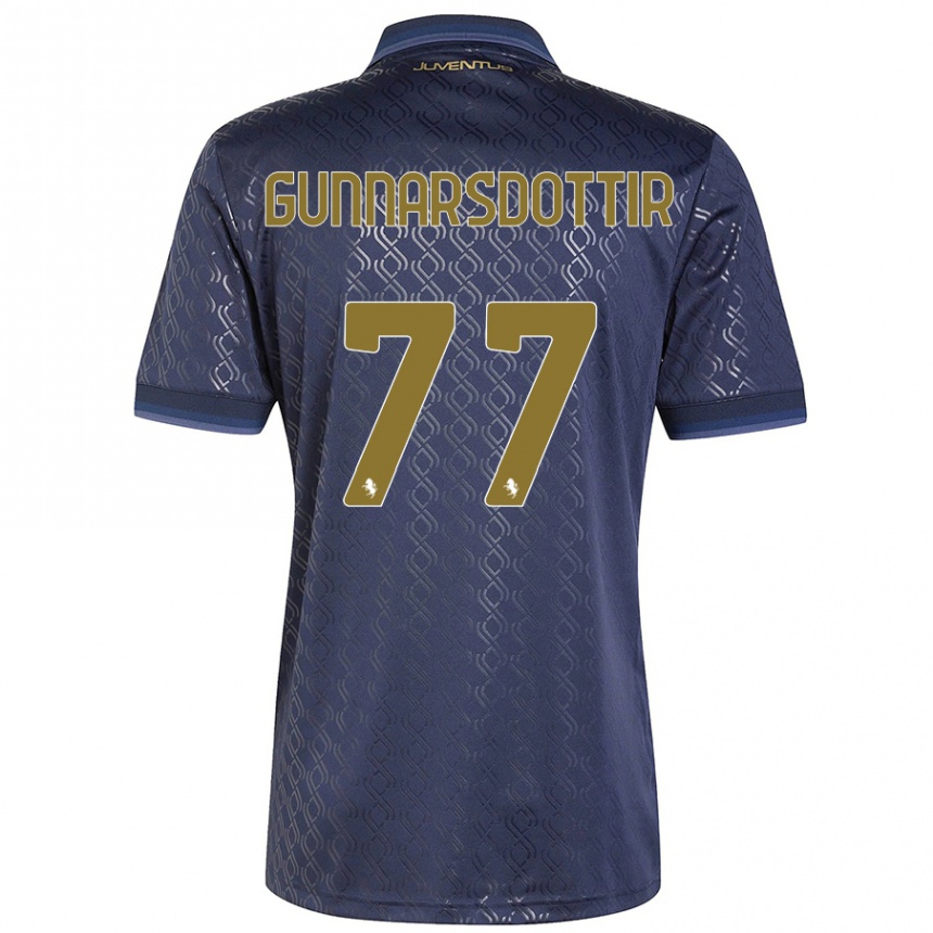 Enfant Football Maillot Sara Bjork Gunnarsdottir #77 Bleu Marine Troisieme 2024/25