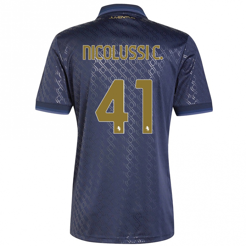 Enfant Football Maillot Hans Nicolussi Caviglia #41 Bleu Marine Troisieme 2024/25